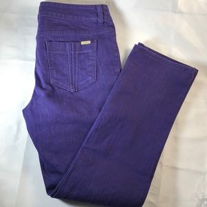 Chico’s So Slimming Straight Leg Purple Jeans Sz 1